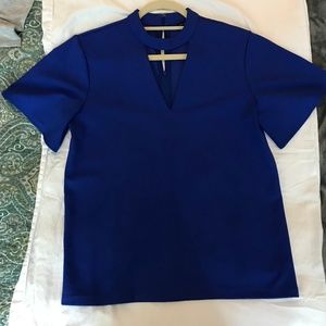 Royal Blue Ann Taylor Short-Sleeve Blouse
